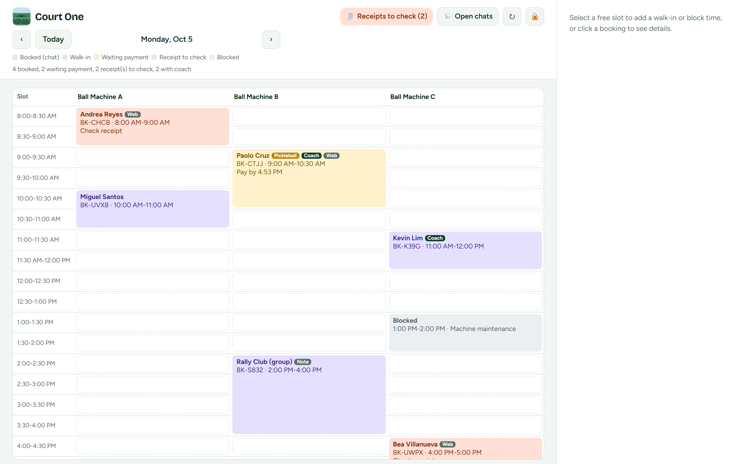 Owner schedule